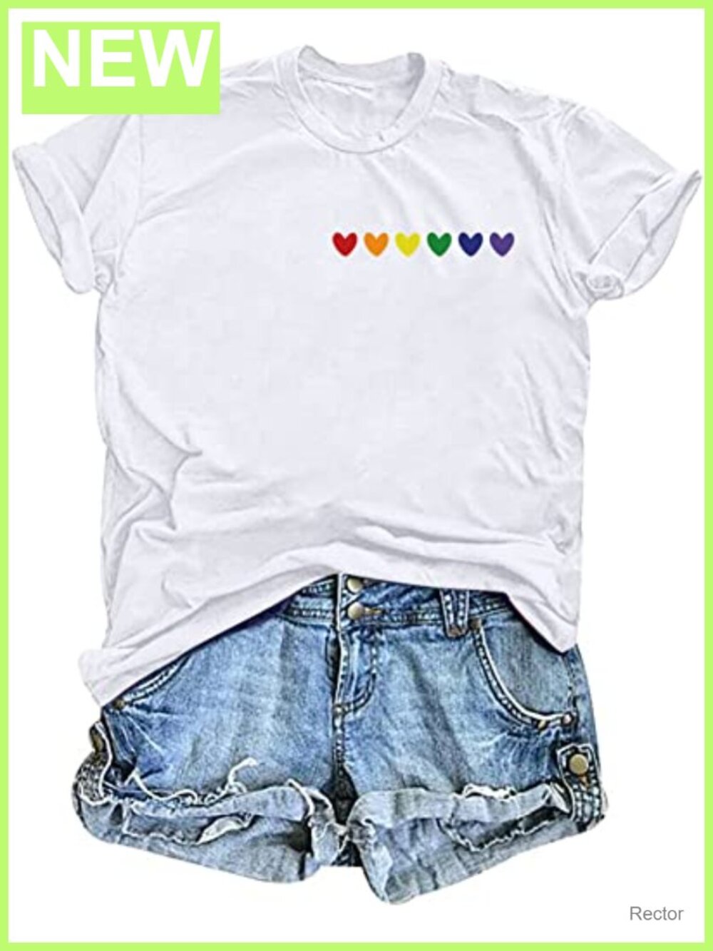 Rainbow Heart Graphic T-Shirt | Pride LGBT Tee | Short Sleeve